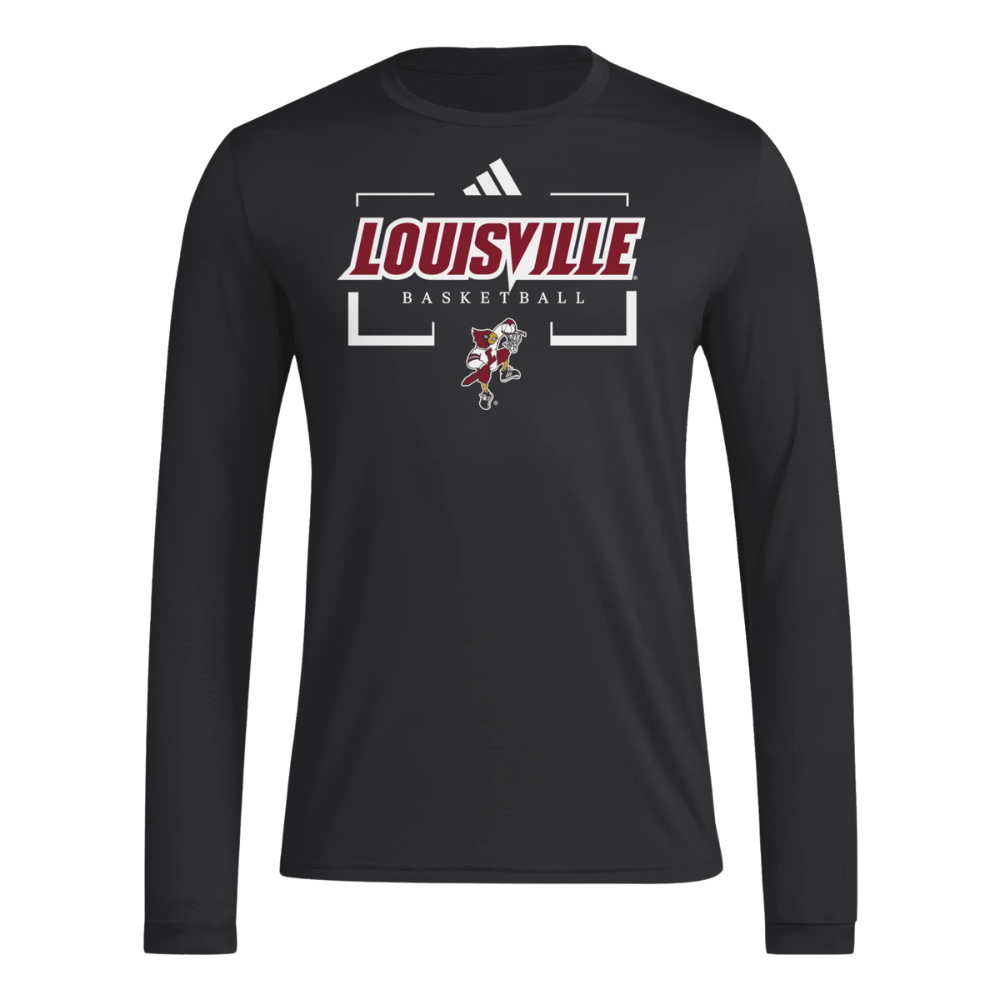 Adidas Louisville Cardinals Dunking Bird Pregame Long Sleeve Shirt