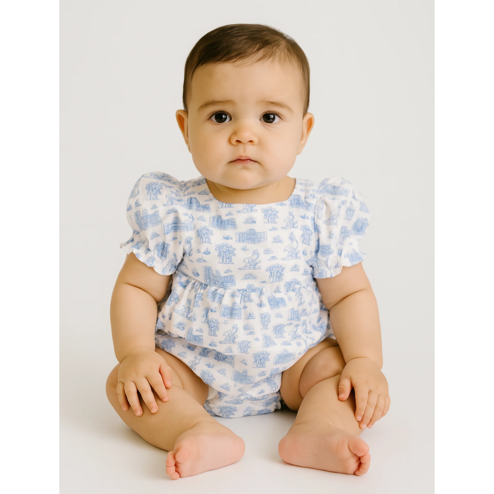 Kentucky Wildcat Infant Toile Puff Sleeve Onesie