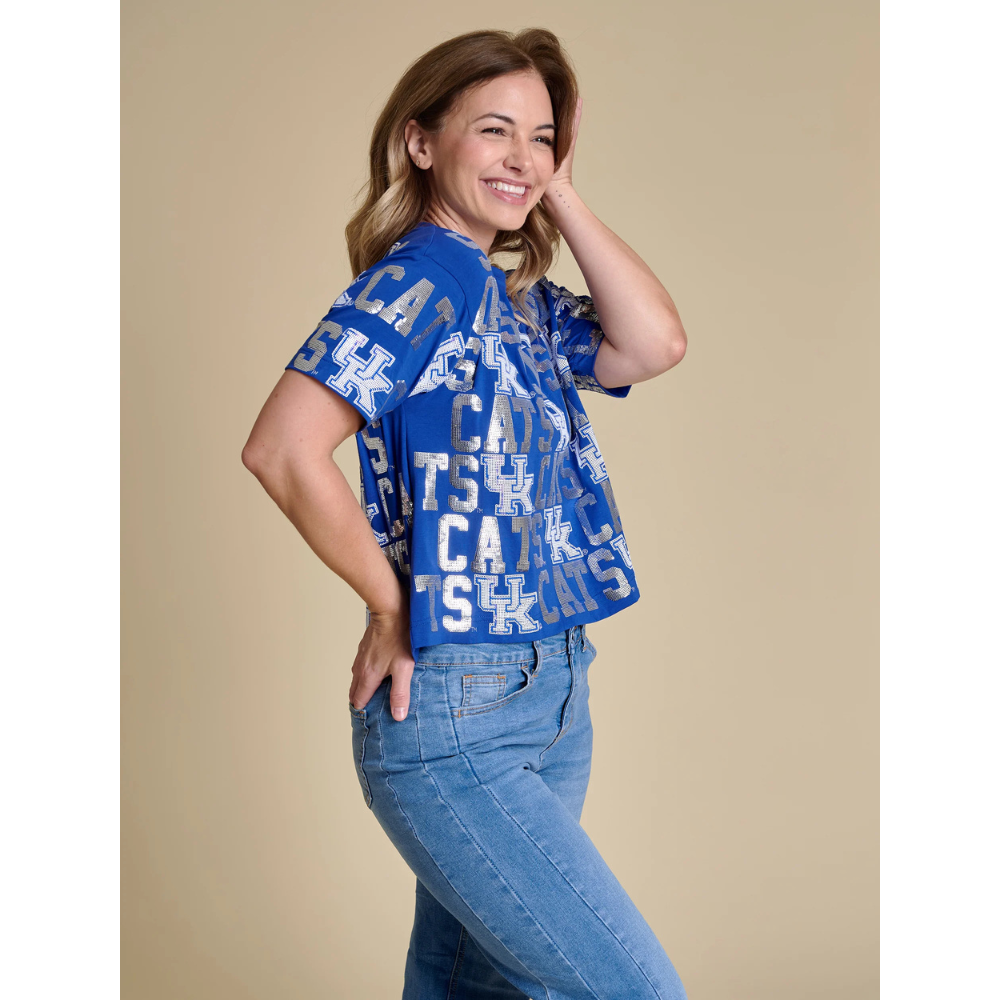 UK CATS Sequin Repeat T-Shirt