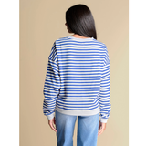 Go Big Blue Stripe Pullover