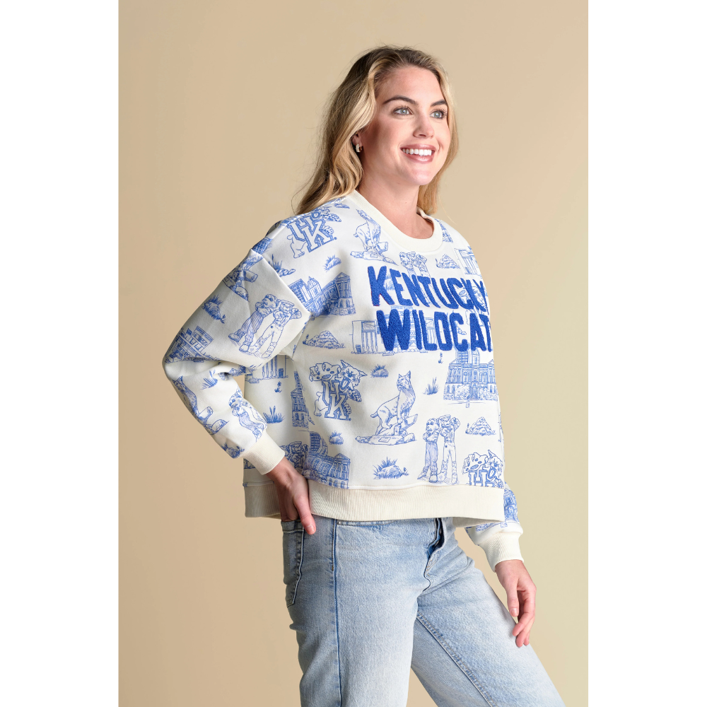 Kentucky Wildcats Team Toile Pullover Crewneck