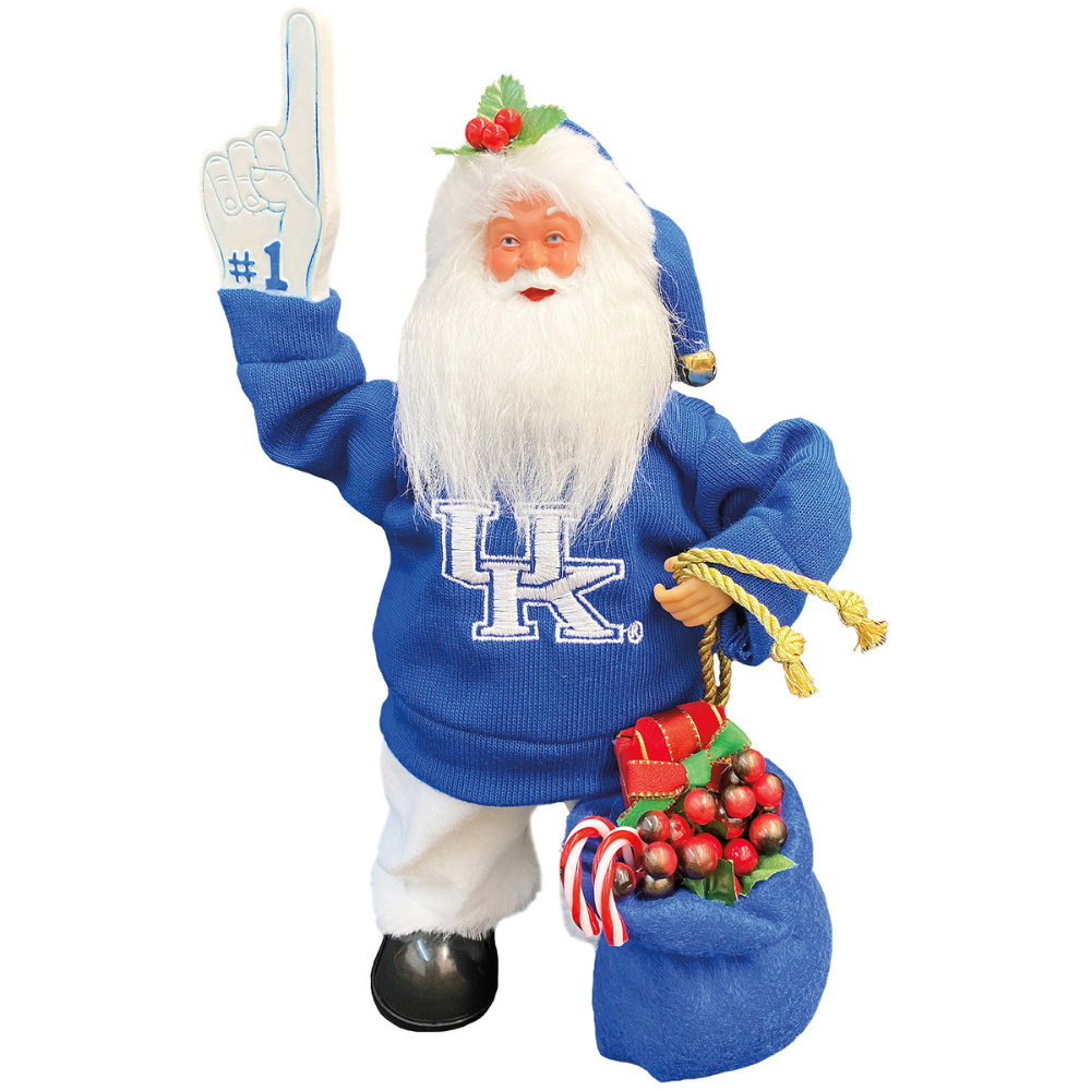 12" UK Wildcats Animated Santa