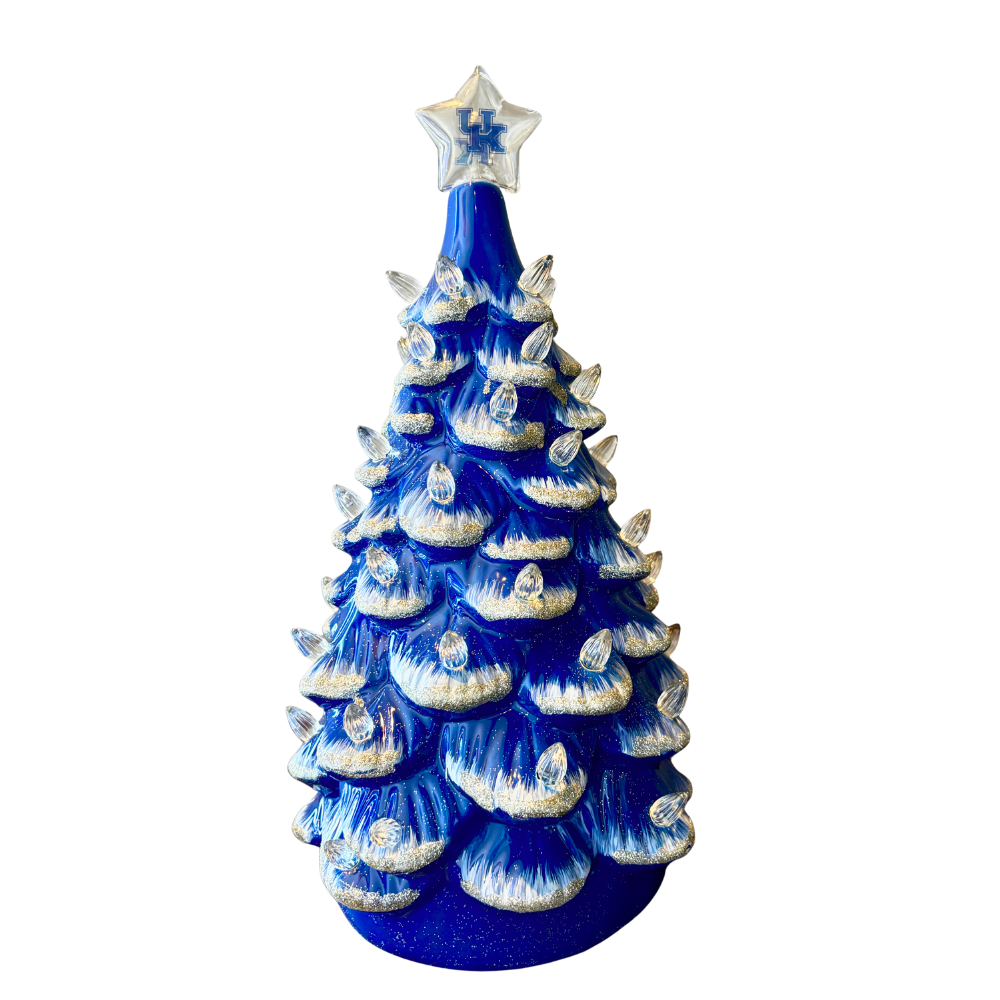 14" UK Ceramic Light Up Christmas Tree