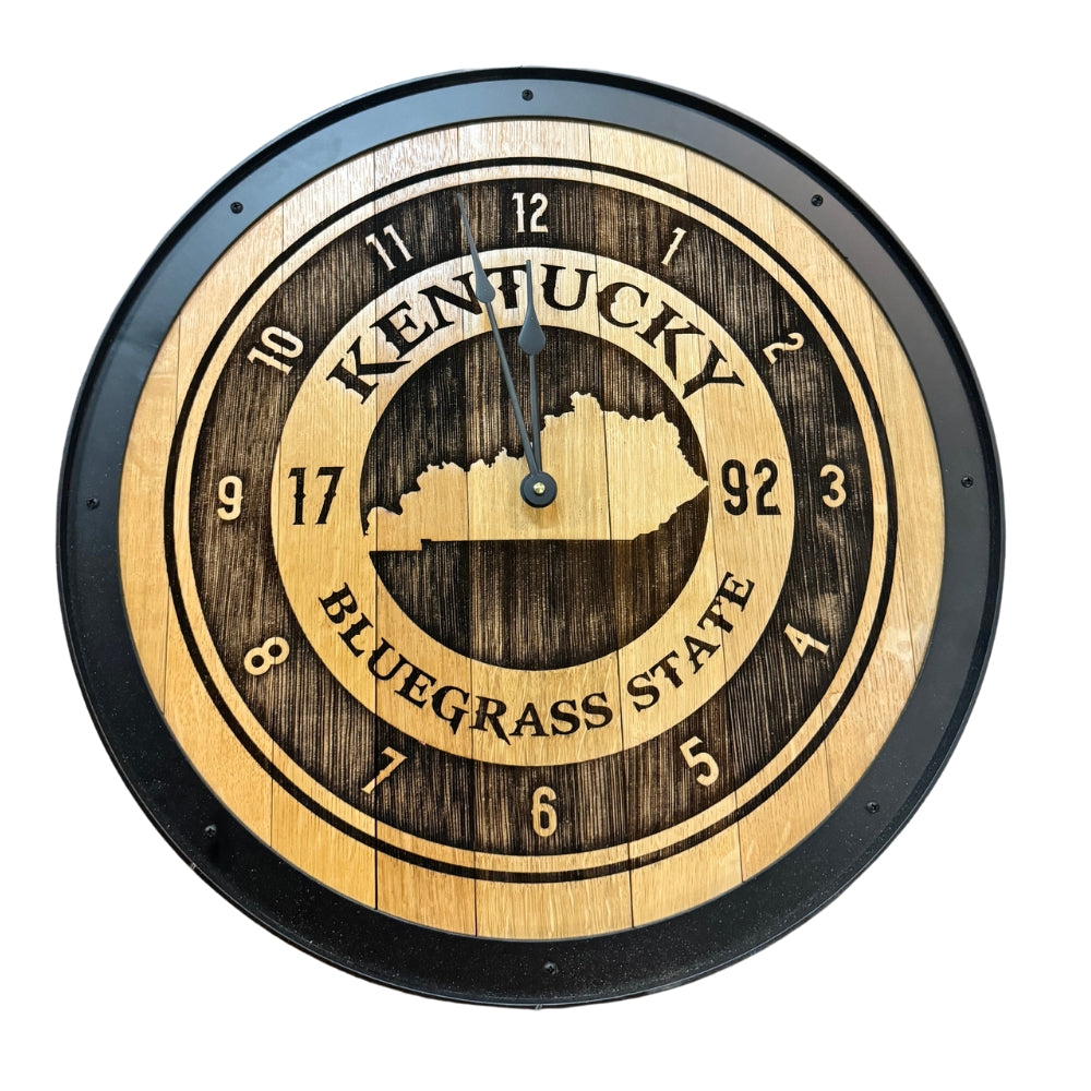 KENTUCKY STATE HOME Clock - Huge 15 newest inch to 16 inch Clock - Black and White State Map Clock - Printed Wood Image - 2226-16