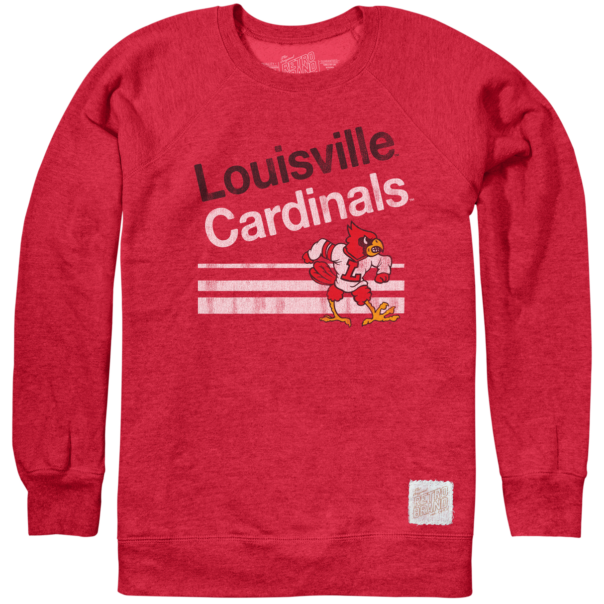 Retro Louisville Cardinals Stripe Crewneck