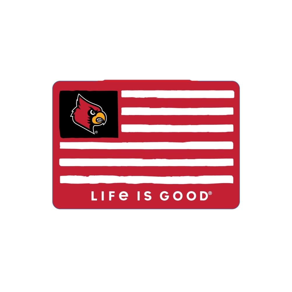 Life is Good Louisville Cardinal Flag Sticker