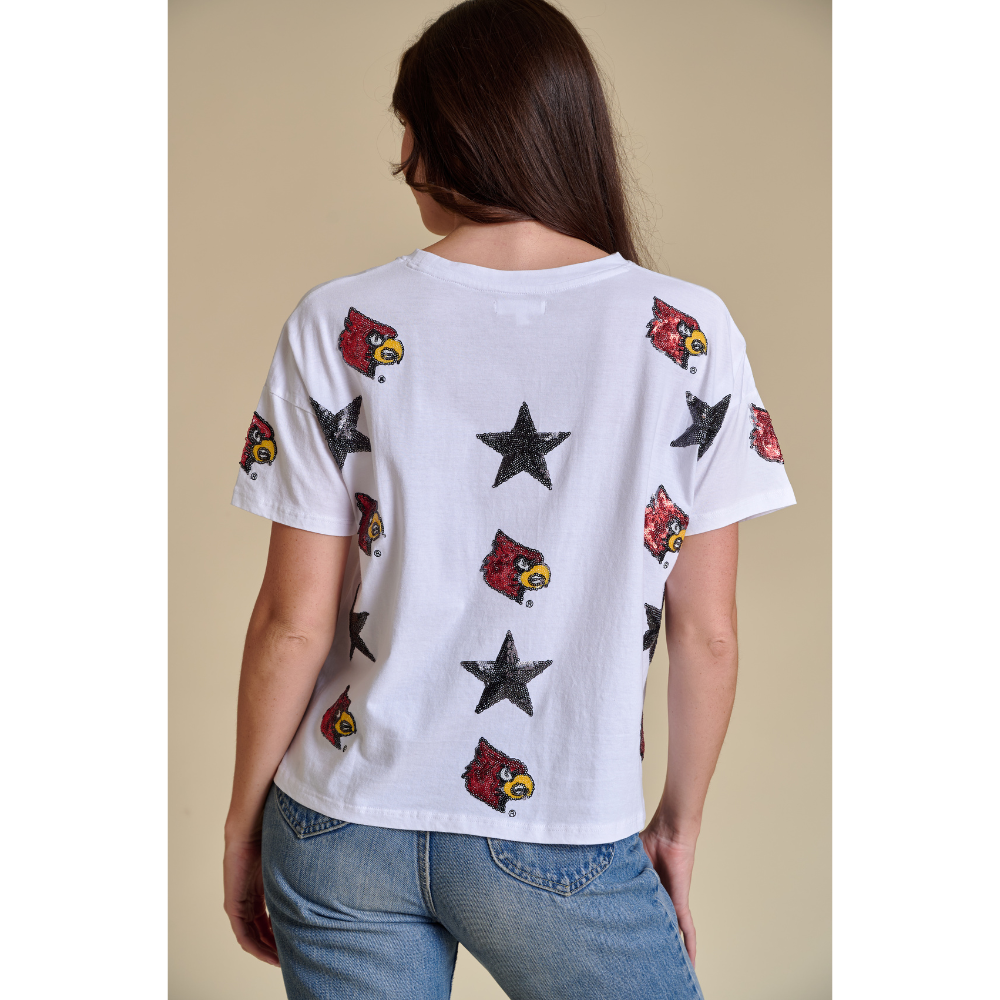 Louisville Cardinals Sequin Boxy T-Shirt