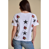 Louisville Cardinals Sequin Boxy T-Shirt