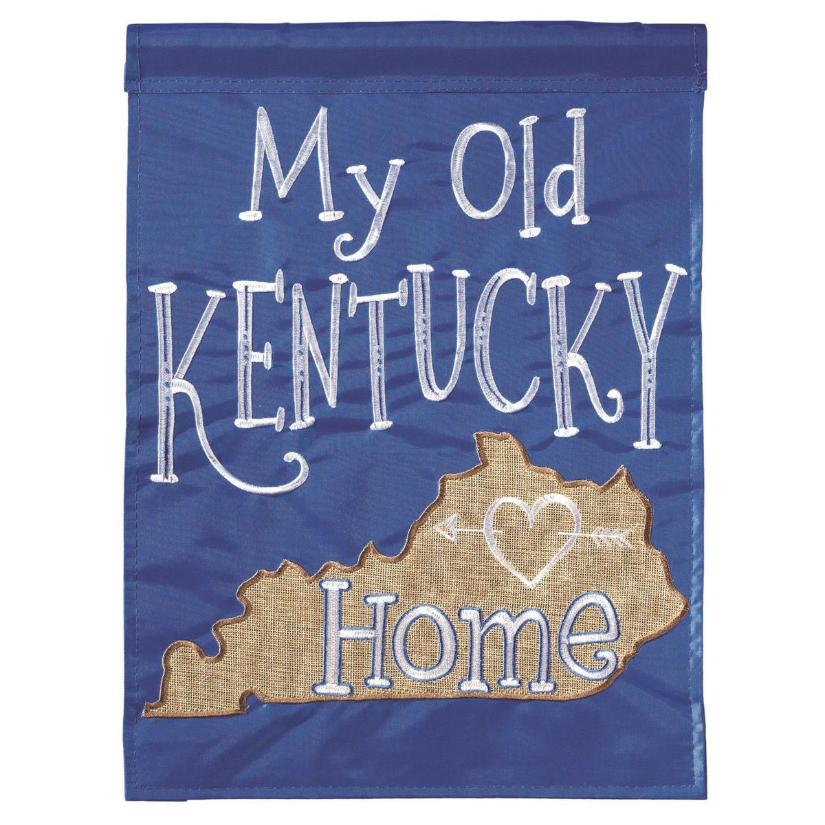 My Old Kentucky Home Burlap Garden Flag