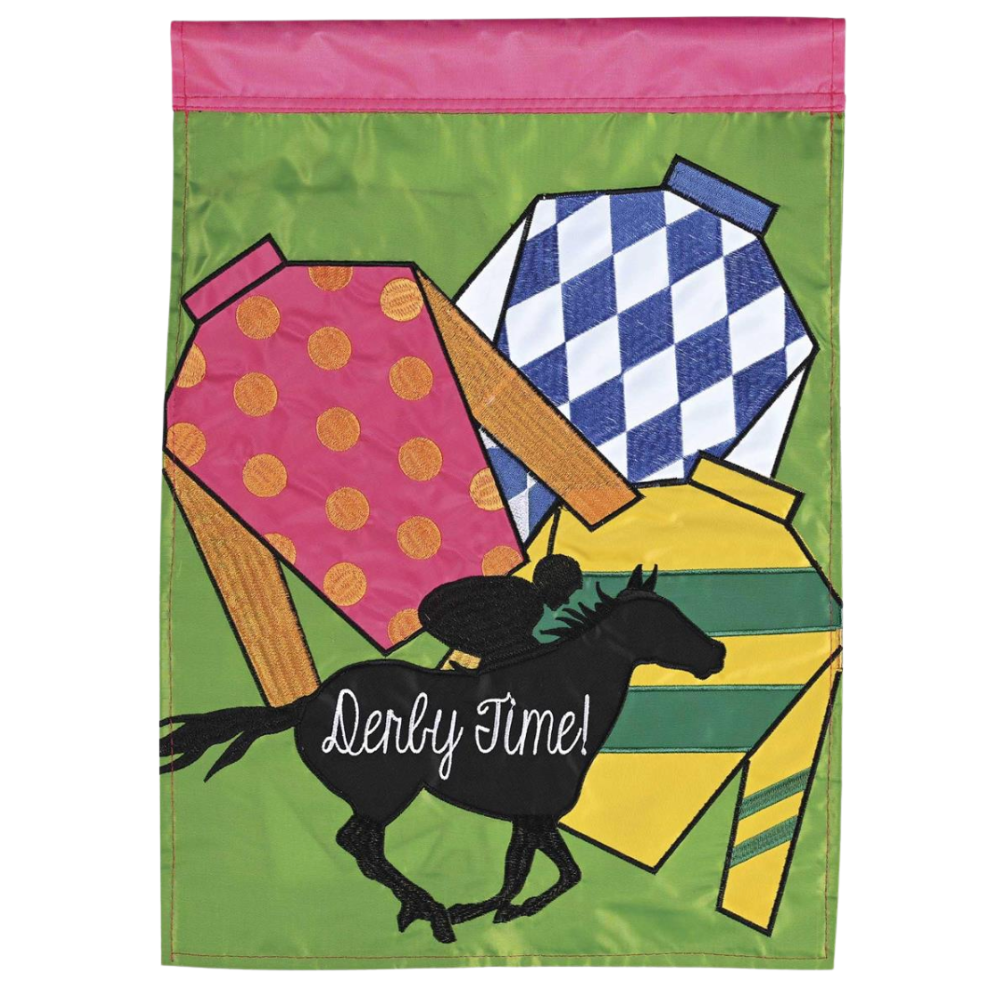 Derby Time Silks Garden Flag