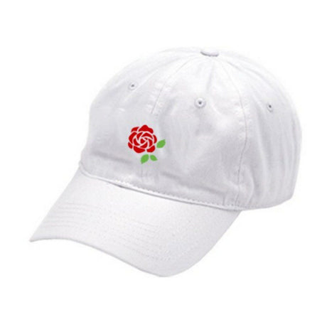 Rose Embroidery White Hat