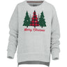 Patterned Christmas Trees Fleece Crewneck