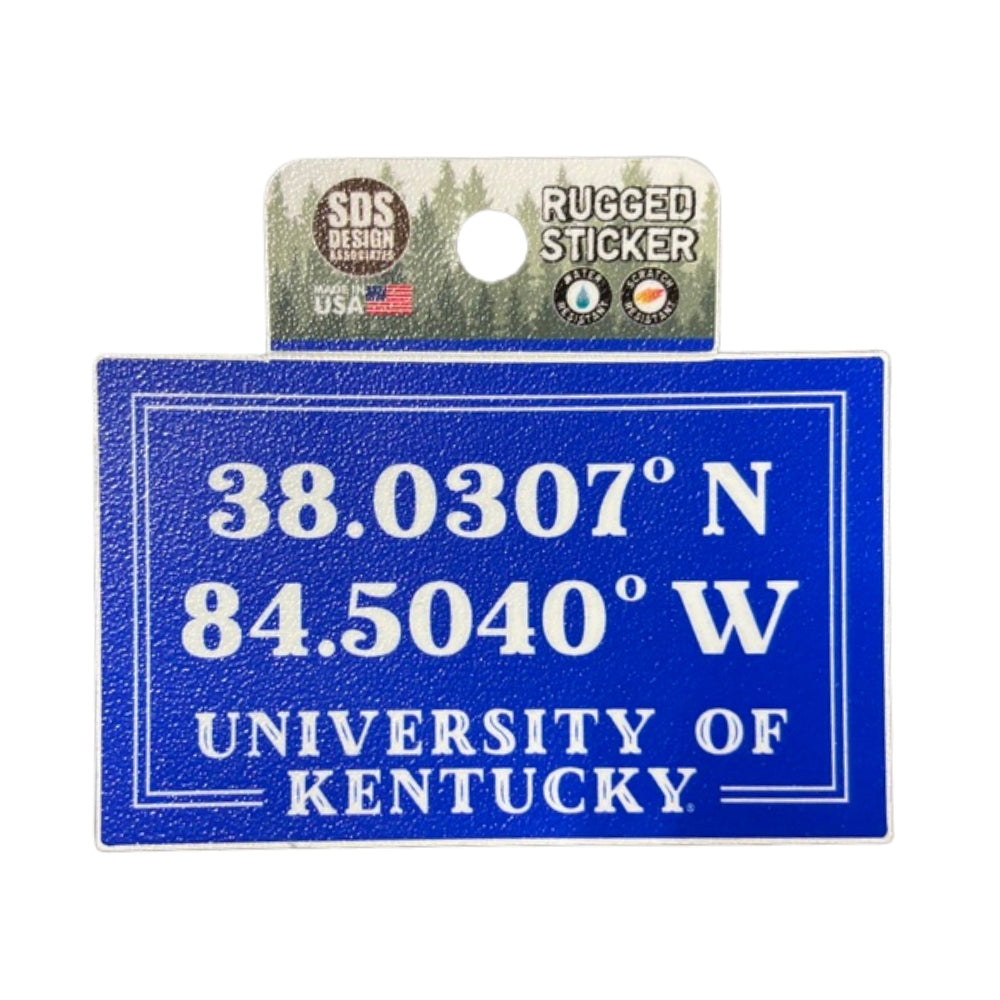 3" University of Kentucky Coordinates Sticker