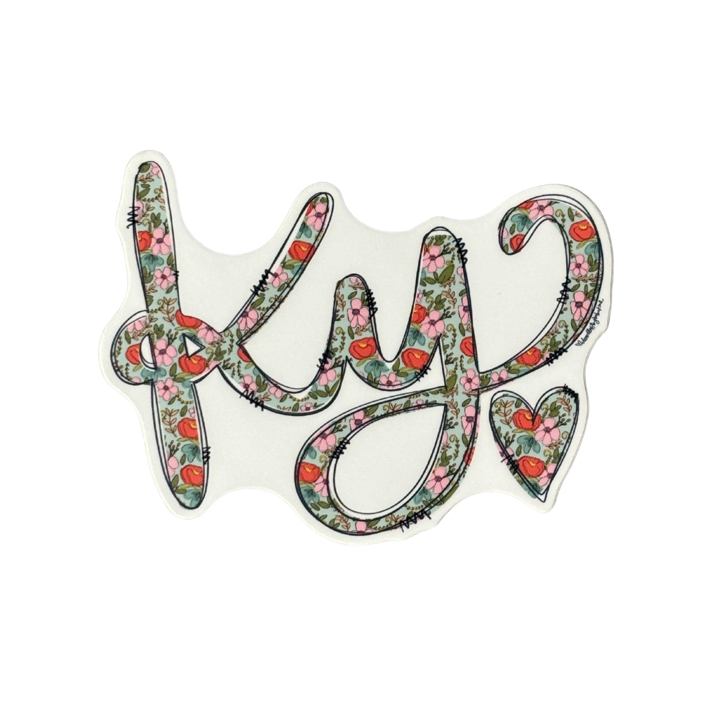 KY Floral Heart Sticker