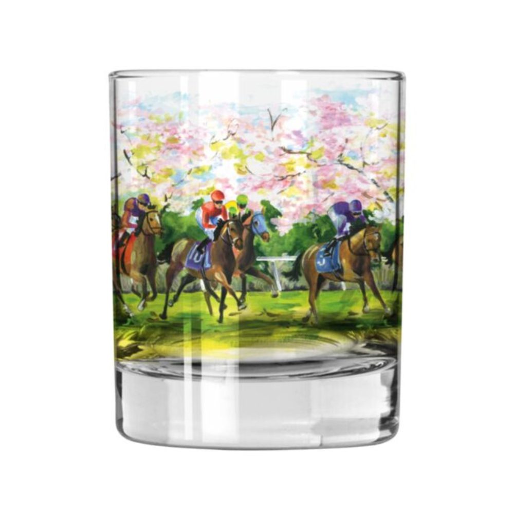 Spring Racing Rocks Glass