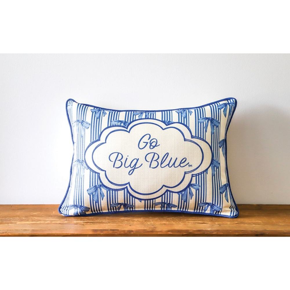 Go Big Blue Bow Pillow