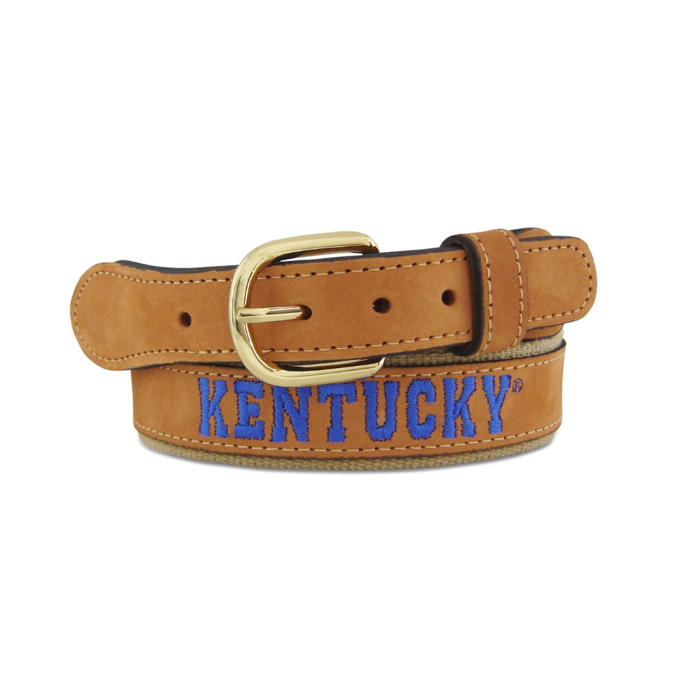 UK Embroidered Leather Belt – Kentucky Branded display picture 3