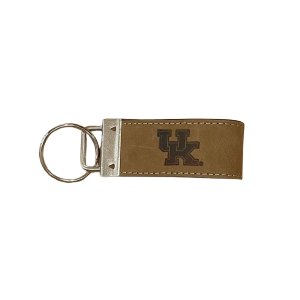 UK Interlock Leather Embossed Keychain