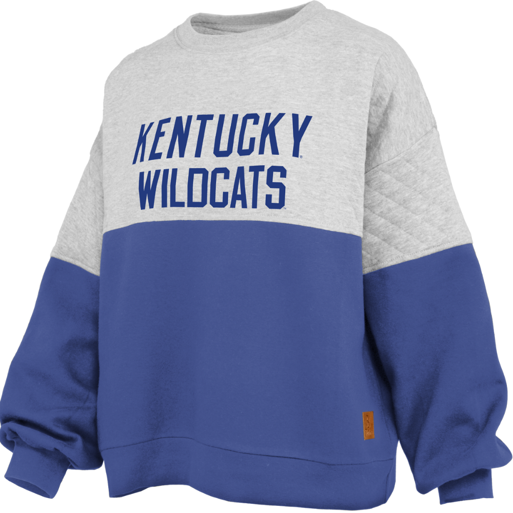 Kentucky Wildcats Colorblock Quilted Crewneck