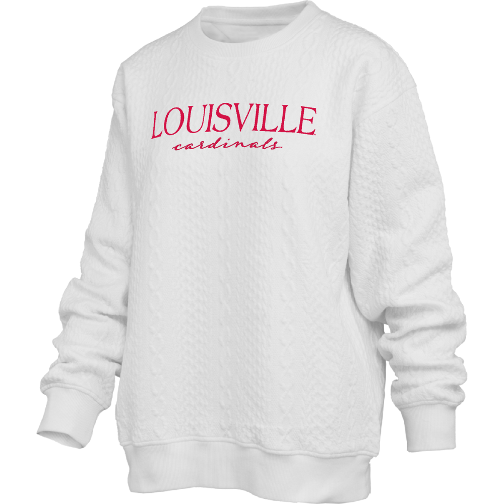 Louisville Cardinals Weave Quilted Crewneck