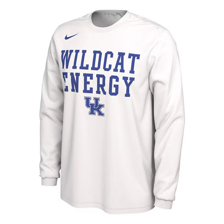 Unisex Nike White Kentucky Wildcats 2024 On-Court Bench Energy Long Sleeve T-Shirt