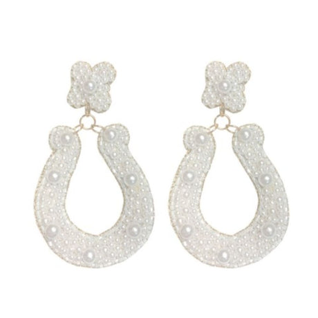 Pearl Horseshoe Earrings