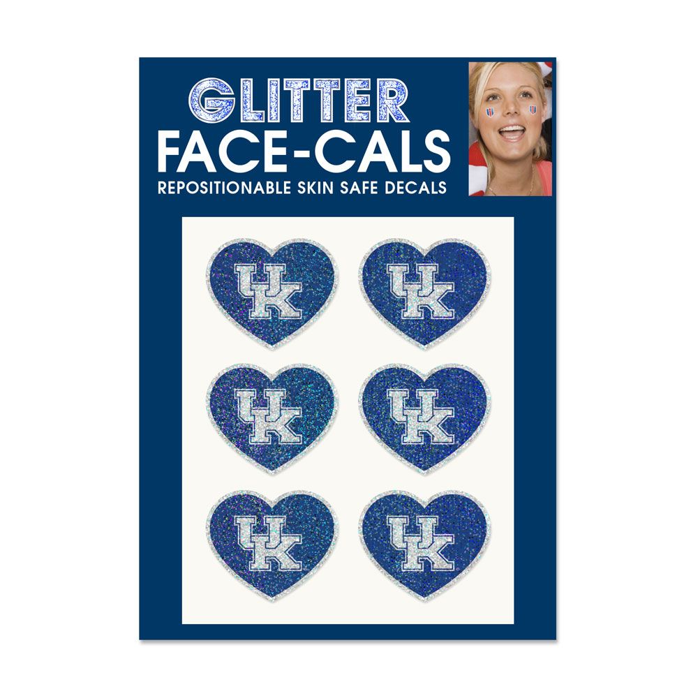 UK Interlock Glitter Heart Face Decals