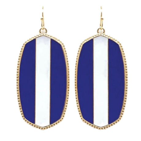 Royal White Stripe Earrings