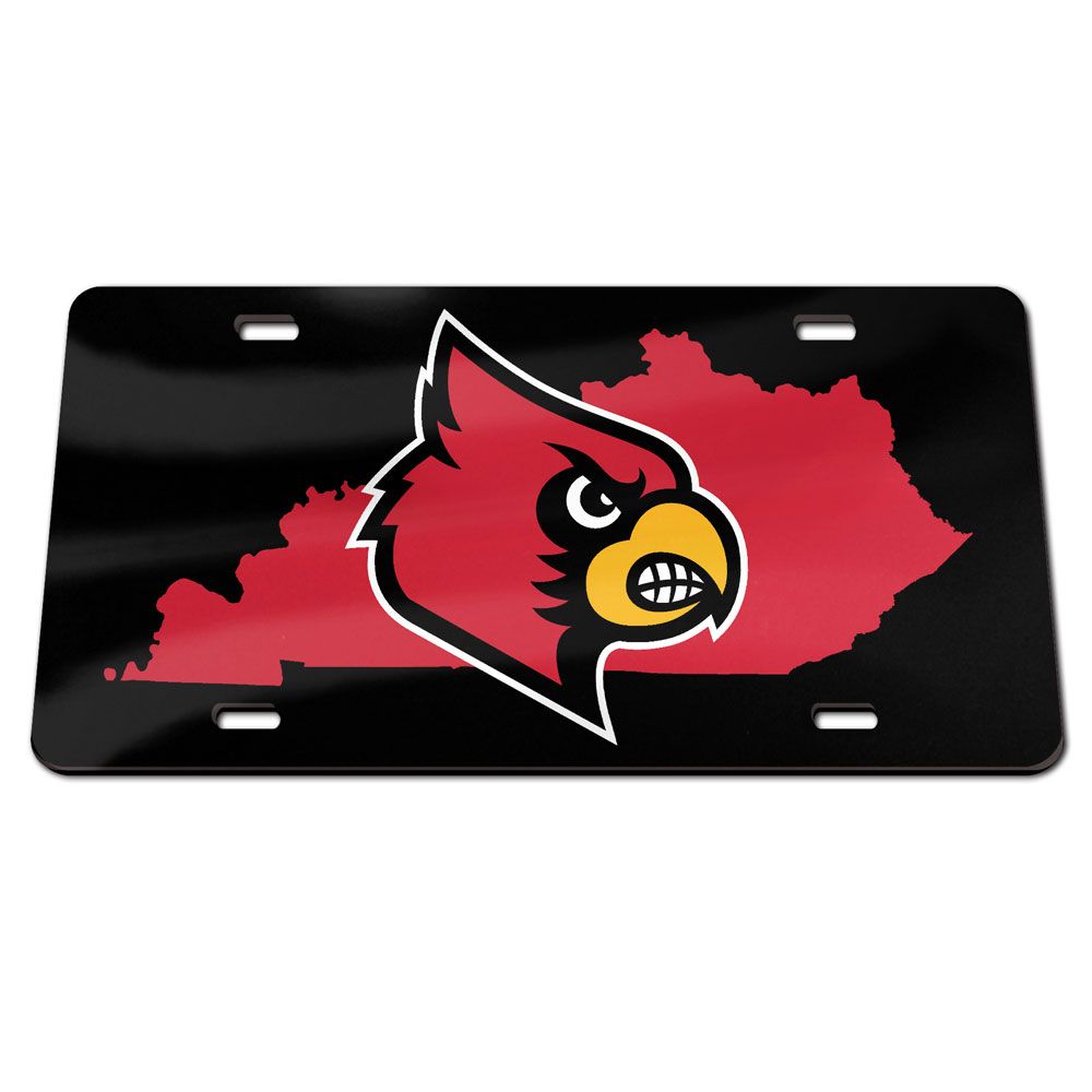 Louisville Cardinals State Metallic License Plate