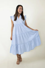 Simply Southern Sky Ruffle Maxi Dress