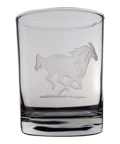 14oz Race Horse Rocks Glass